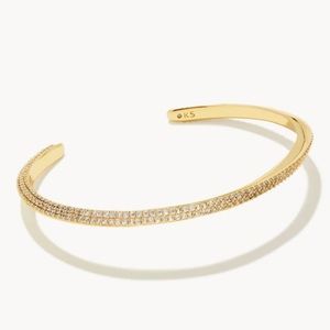 Kendra Scott Ella Gold Cuff Bracelet in White Crystal
